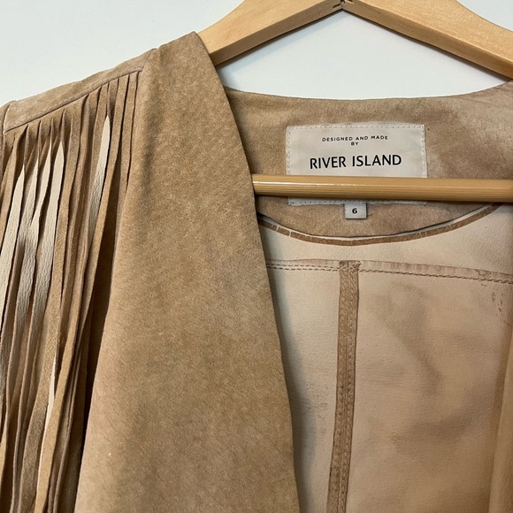 fringe leather jacket by River Island - Picture 3 of 4